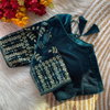 Velvet Bridal 02 Velvet Embroidery Sequence N Thread Work Blouse Wholesale In India